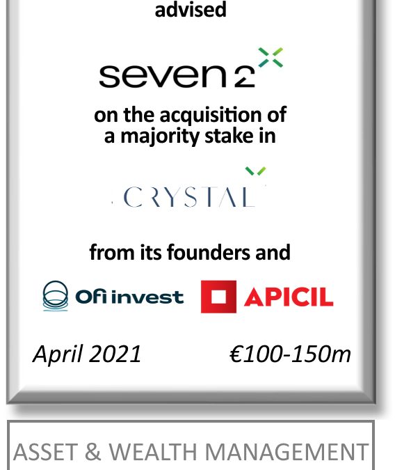 FIG Partners advised Apax Partners on the acquisition of a majority stake in Groupe Crystal