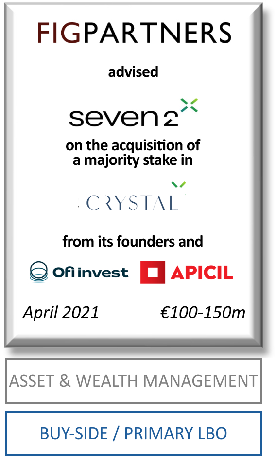 FIG Partners advised Apax Partners on the acquisition of a majority stake in Groupe Crystal