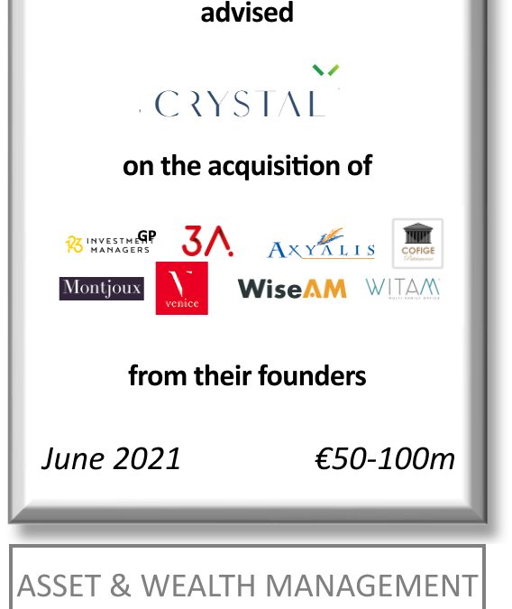 FIG Partners advised Crystal and Apax Partners for the acquisition of Project Victoire