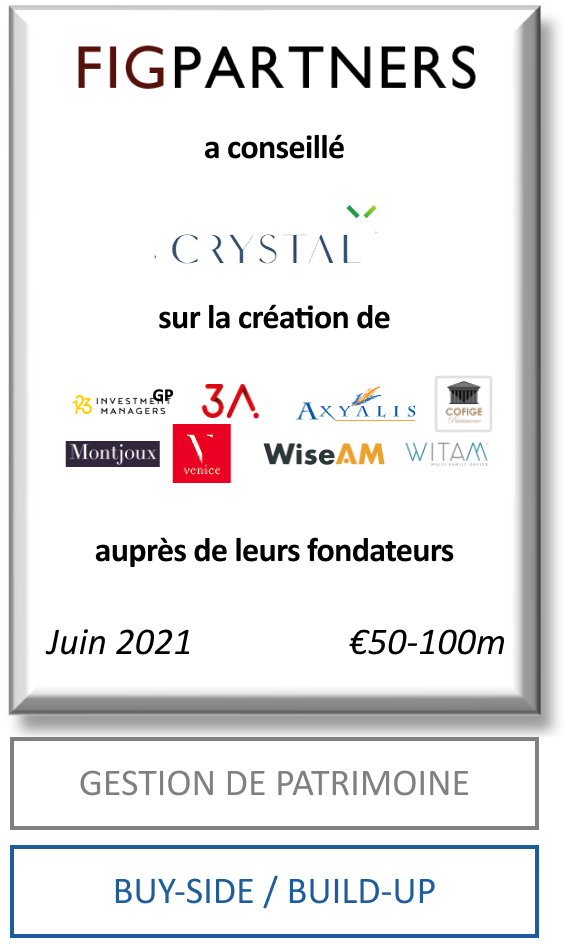 FIG Partners a conseillé Crystal et Apax Partners dans le cadre de l’acquisition du Projet Victoire