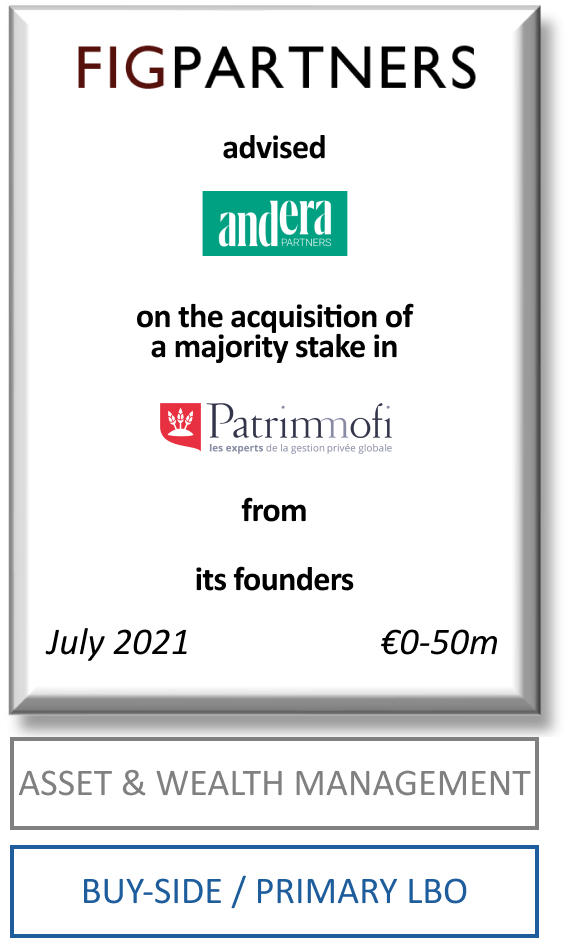 FIG Partners advised Andera Partners for the strategic partnership with Patrimmofi