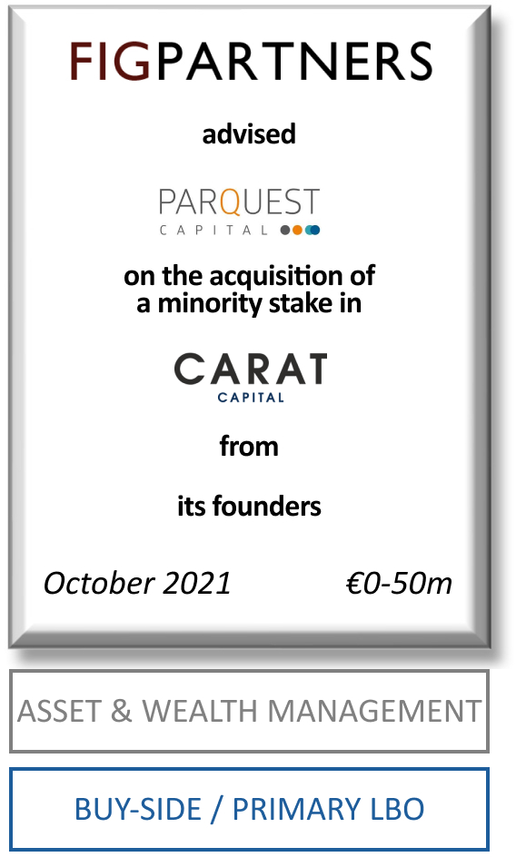 FIG Partners advised Parquest Capital for its investment in Carat Capital