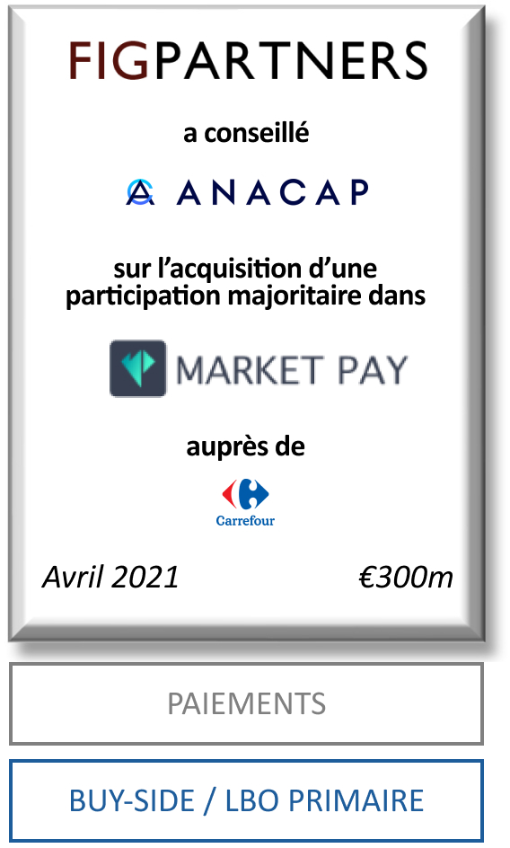 FIG Partners a conseillé AnaCap pour l’acquisition d’un participation majoritaire dans Market Pay auprès de Carrefour