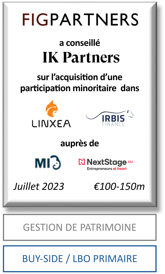 FIG Partners a conseillé IK Partners dans le cadre de son entrée au capital d’Irbis / Linxea
