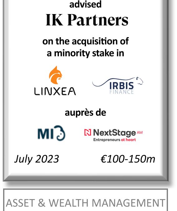 FIG Partners advised IK Partners on its investment in Irbis / Linxea