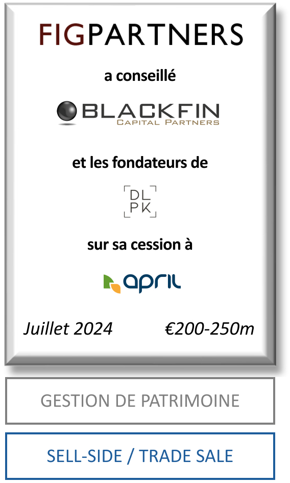 FIG Partners a conseillé les fondateurs de DLPK ainsi que BlackFin Capital Partners dans le cadre de la cession de DLPK à April