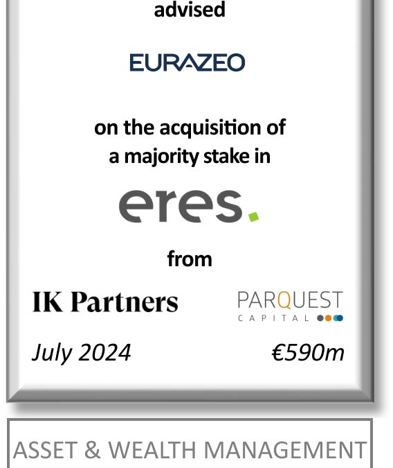 FIG Partners advised Eurazeo on the acquisition of a majority stake in Eres