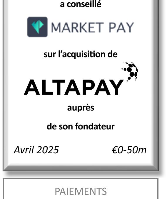 FIG Partners a conseillé Market Pay sur l’acquisition d’Altapay