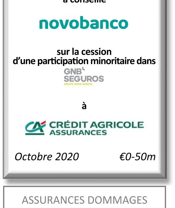 Fig Partners a conseillé Novobanco sur la cession d’une participation minoritaire dans GNB Seguros