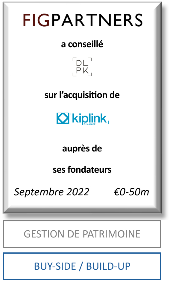 Fig Partners a conseillé DLPK sur l’acquisition de Kiplink
